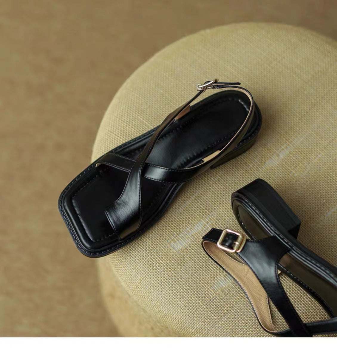 Sandalias de Dedo Retro - Estilo Francés y Punta Cuadrada | ZYVA