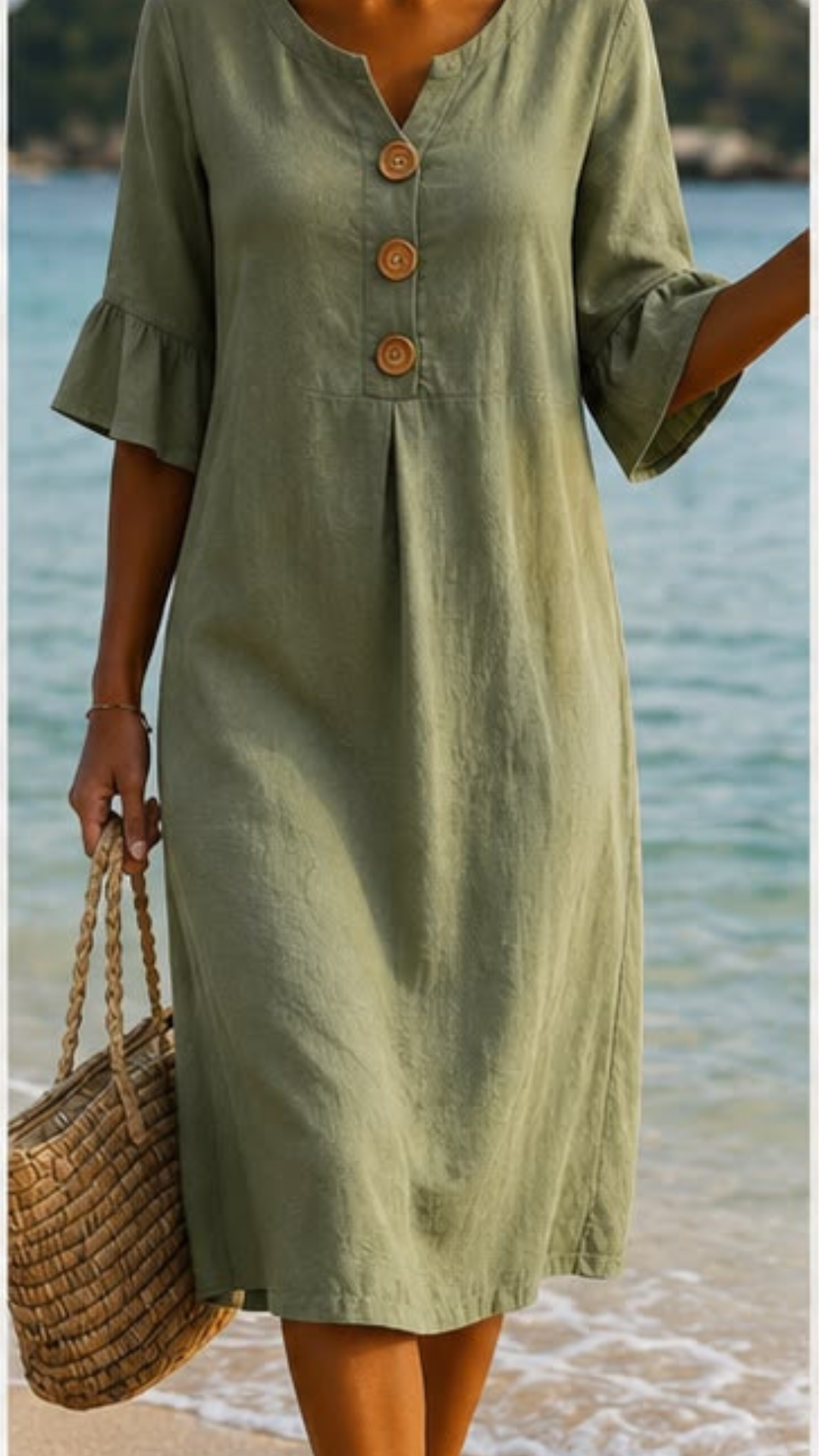 Vestido Midi de Algodón y Lino - Fresco , Cómodo y Elegante | ZYVA