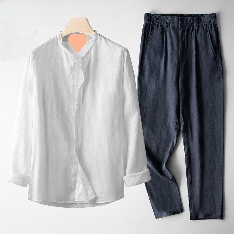 Conjunto de Traje Casual de Lino - Estilo Tang Moderno | ZYVA
