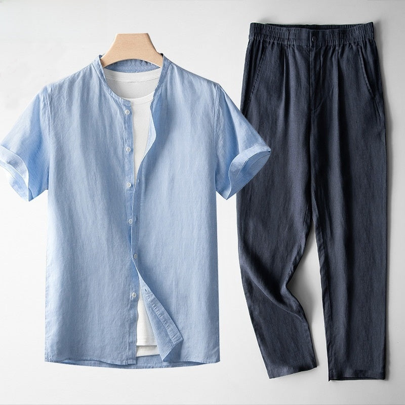 Conjunto de Traje Casual de Lino - Estilo Tang Moderno | ZYVA
