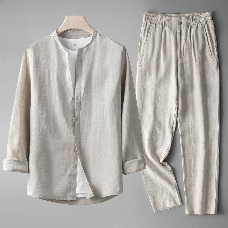 Conjunto de Traje Casual de Lino - Estilo Tang Moderno | ZYVA