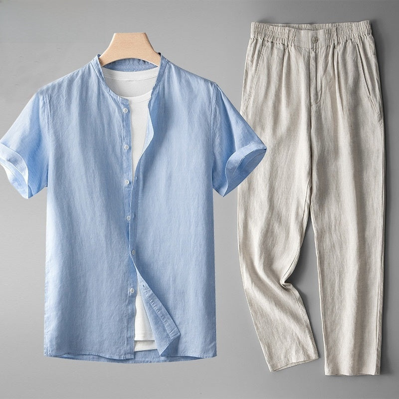 Conjunto de Traje Casual de Lino - Estilo Tang Moderno | ZYVA