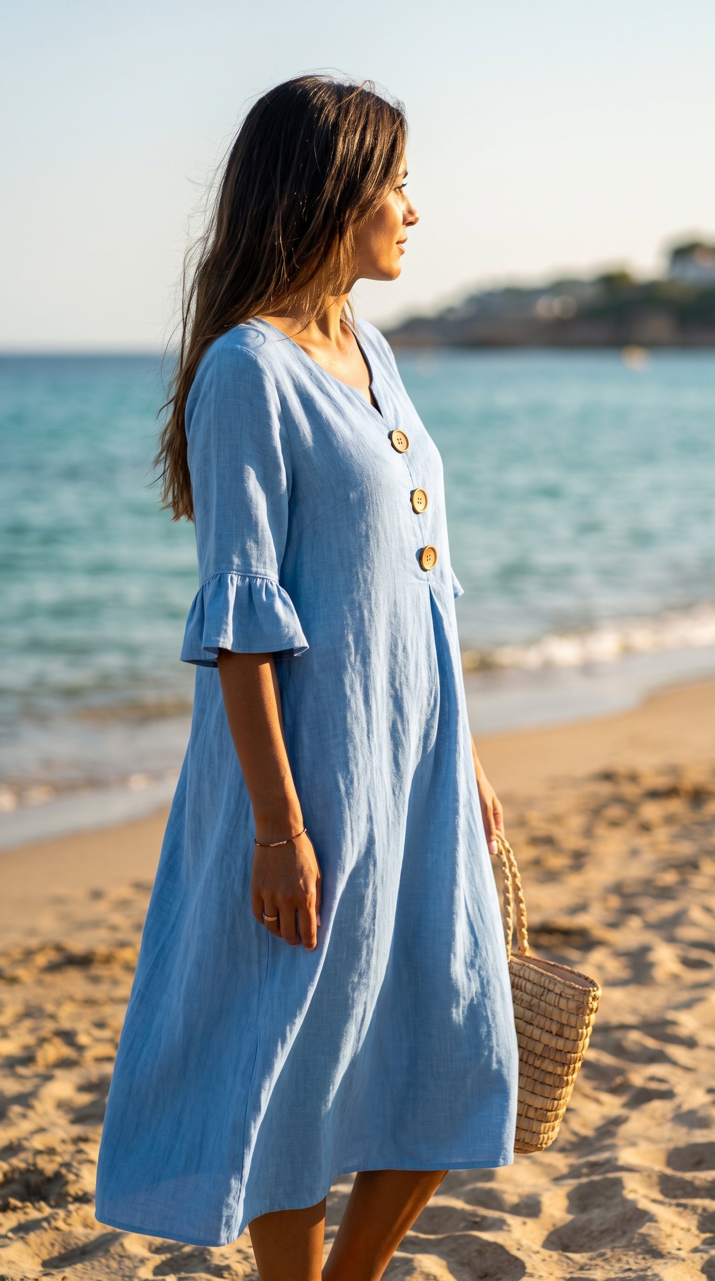 Vestido Midi de Algodón y Lino - Fresco , Cómodo y Elegante | ZYVA