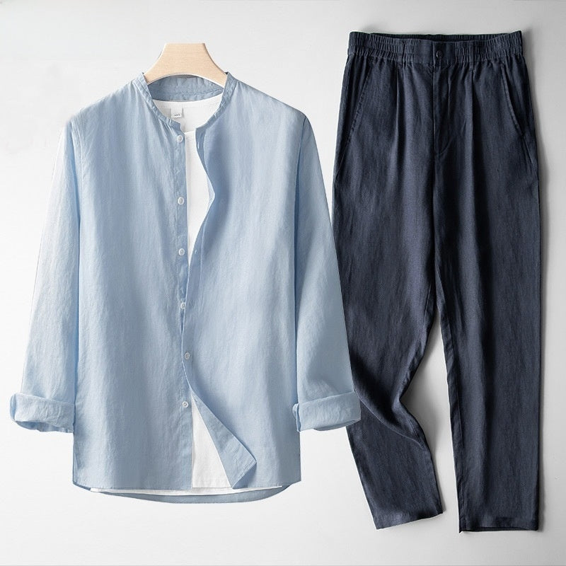 Conjunto de Traje Casual de Lino - Estilo Tang Moderno | ZYVA