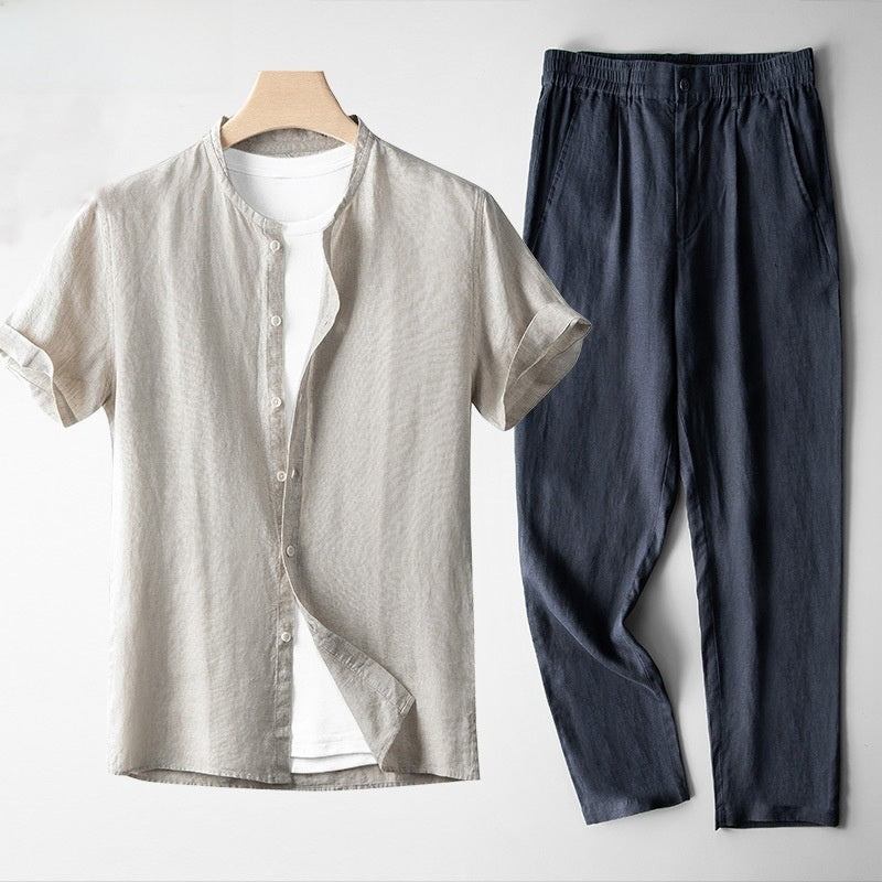 Conjunto de Traje Casual de Lino - Estilo Tang Moderno | ZYVA