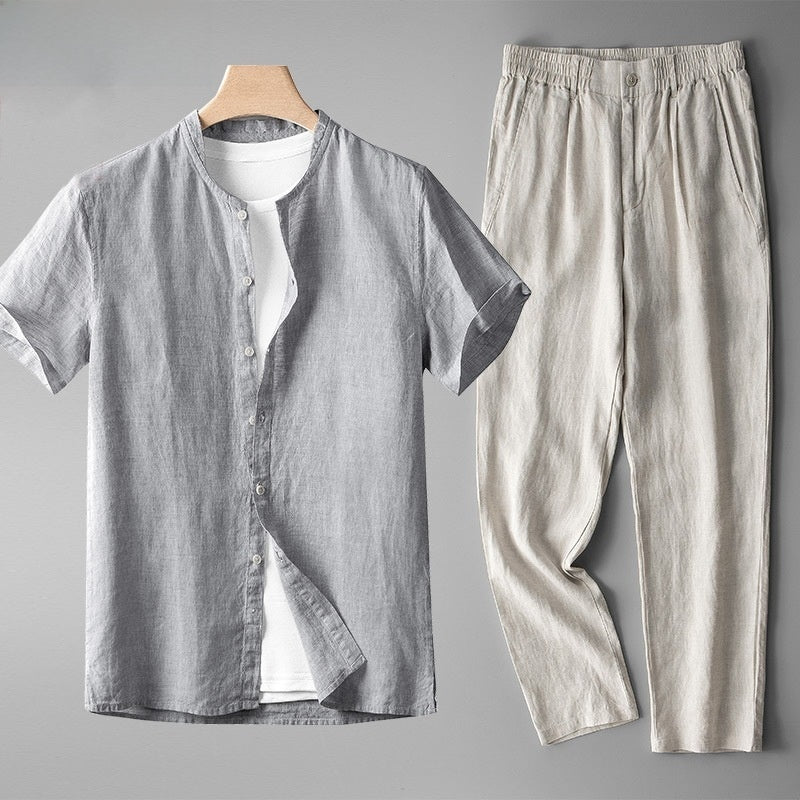 Conjunto de Traje Casual de Lino - Estilo Tang Moderno | ZYVA