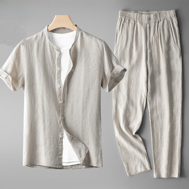 Conjunto de Traje Casual de Lino - Estilo Tang Moderno | ZYVA