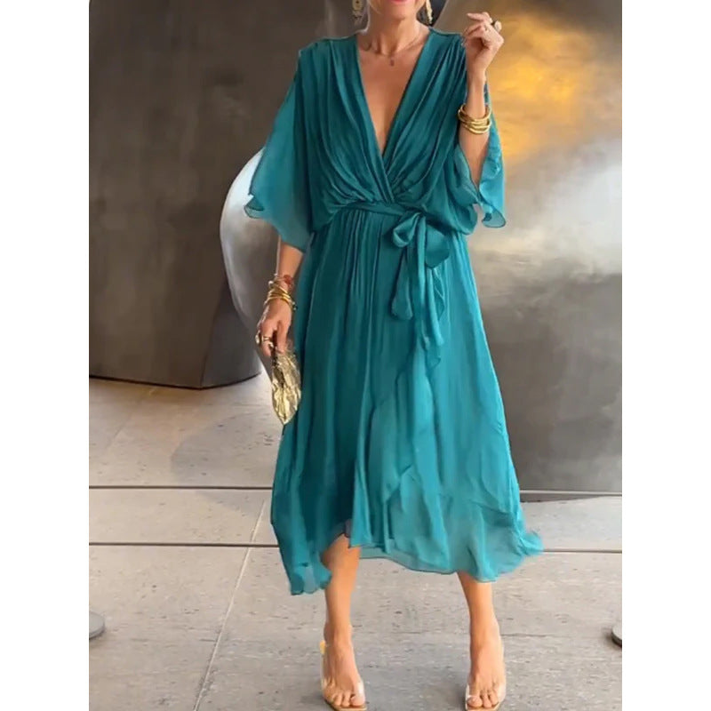 Vestido Largo de Fiesta con Manga Murciélago - Estilo y Comodidad | ZYVA