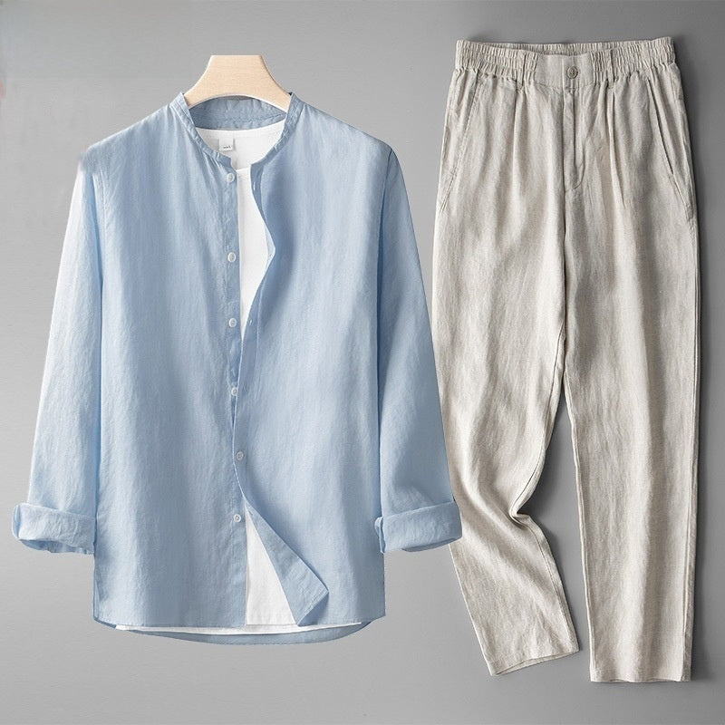 Conjunto de Traje Casual de Lino - Estilo Tang Moderno | ZYVA