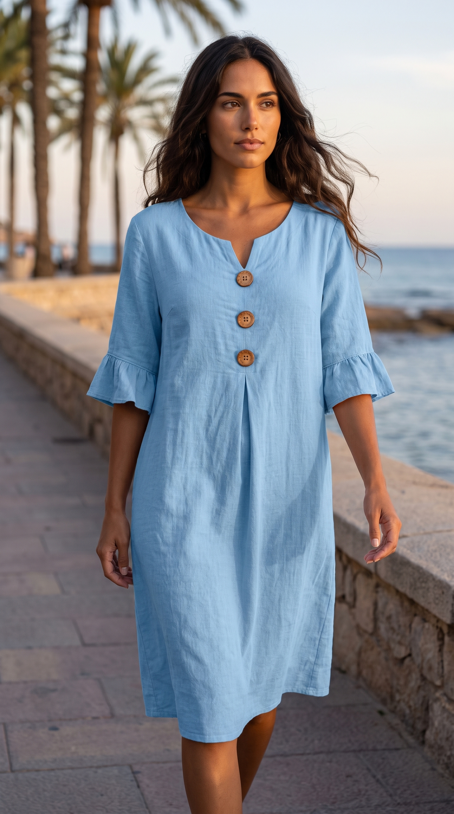 Vestido Midi de Algodón y Lino - Fresco , Cómodo y Elegante | ZYVA