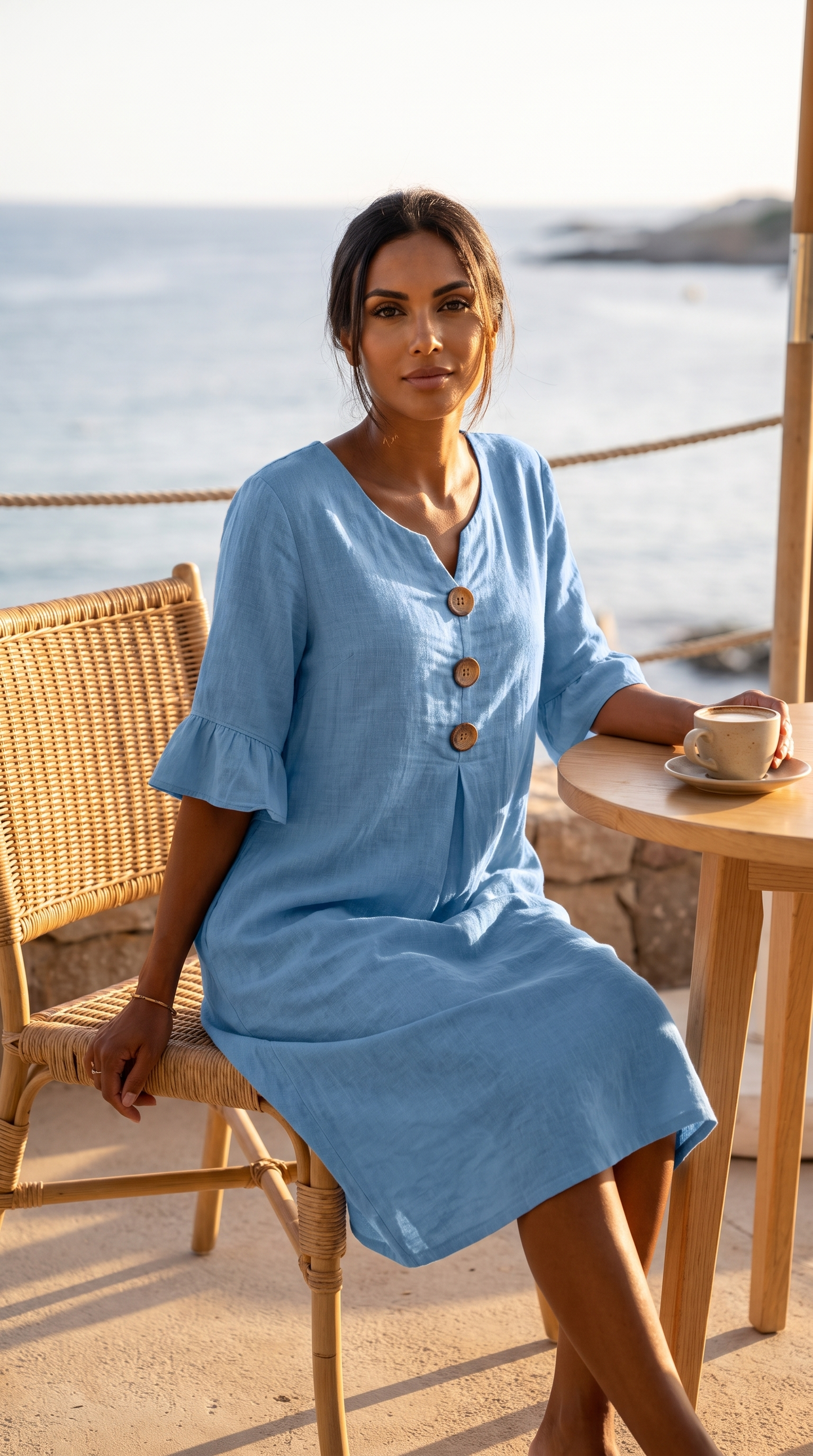 Vestido Midi de Algodón y Lino - Fresco , Cómodo y Elegante | ZYVA