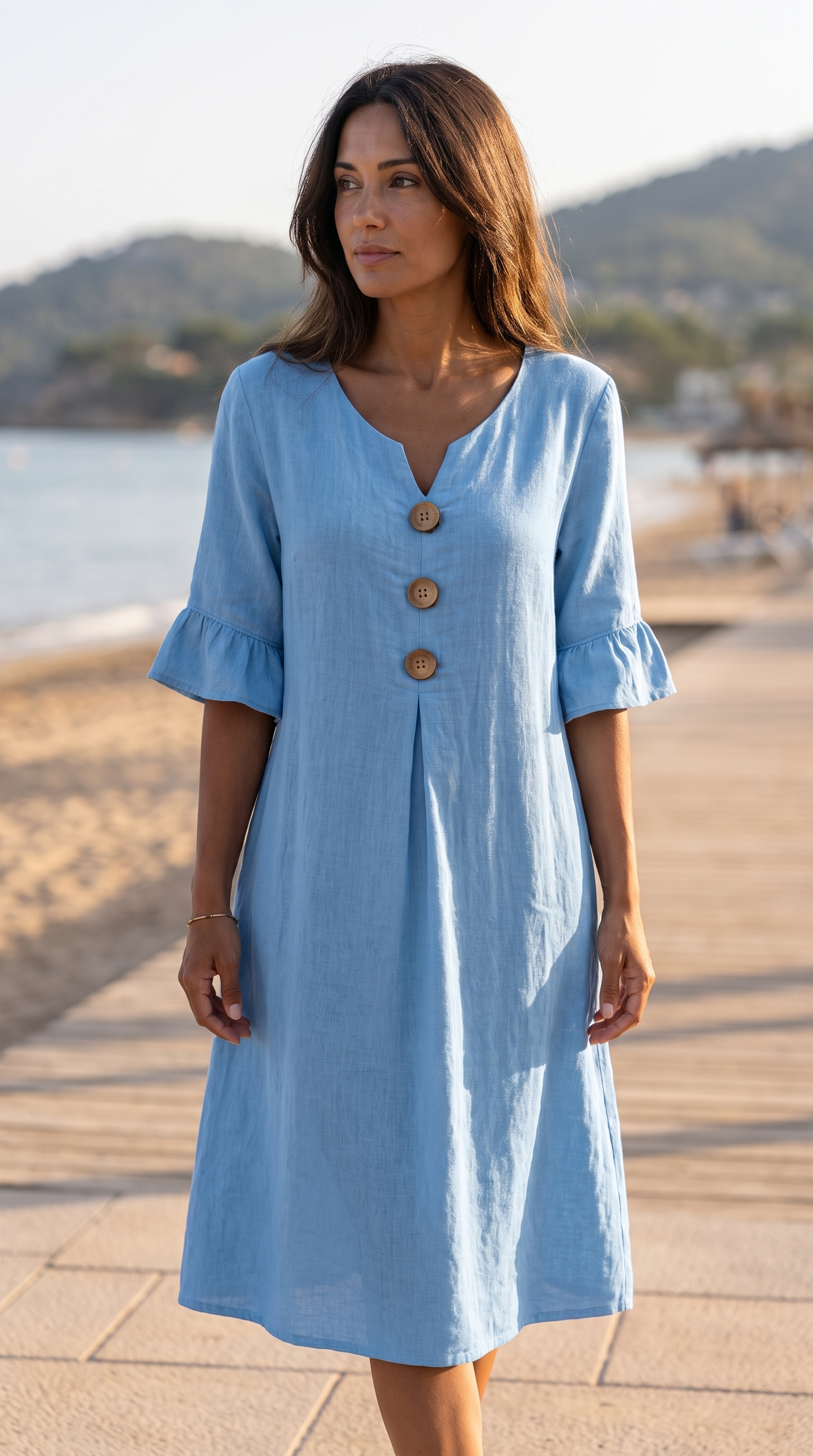 Vestido Midi de Algodón y Lino - Fresco , Cómodo y Elegante | ZYVA